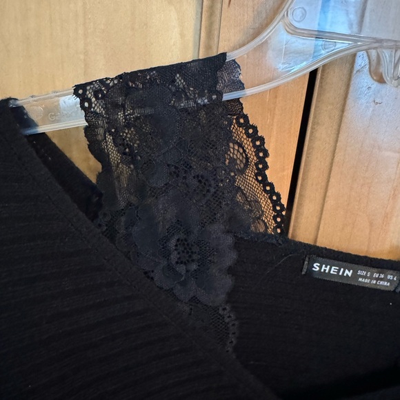 SHEIN Off-the-Shoulder Black Sweater - Picture 7 of 14